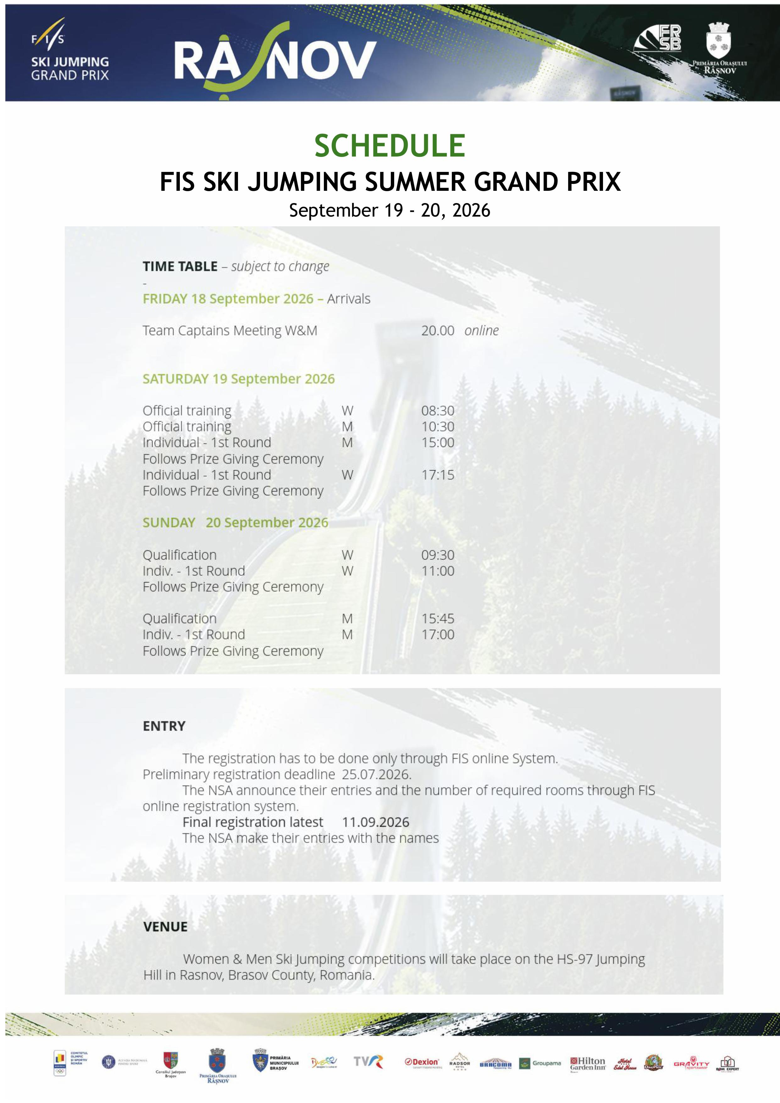 Competition Schedule